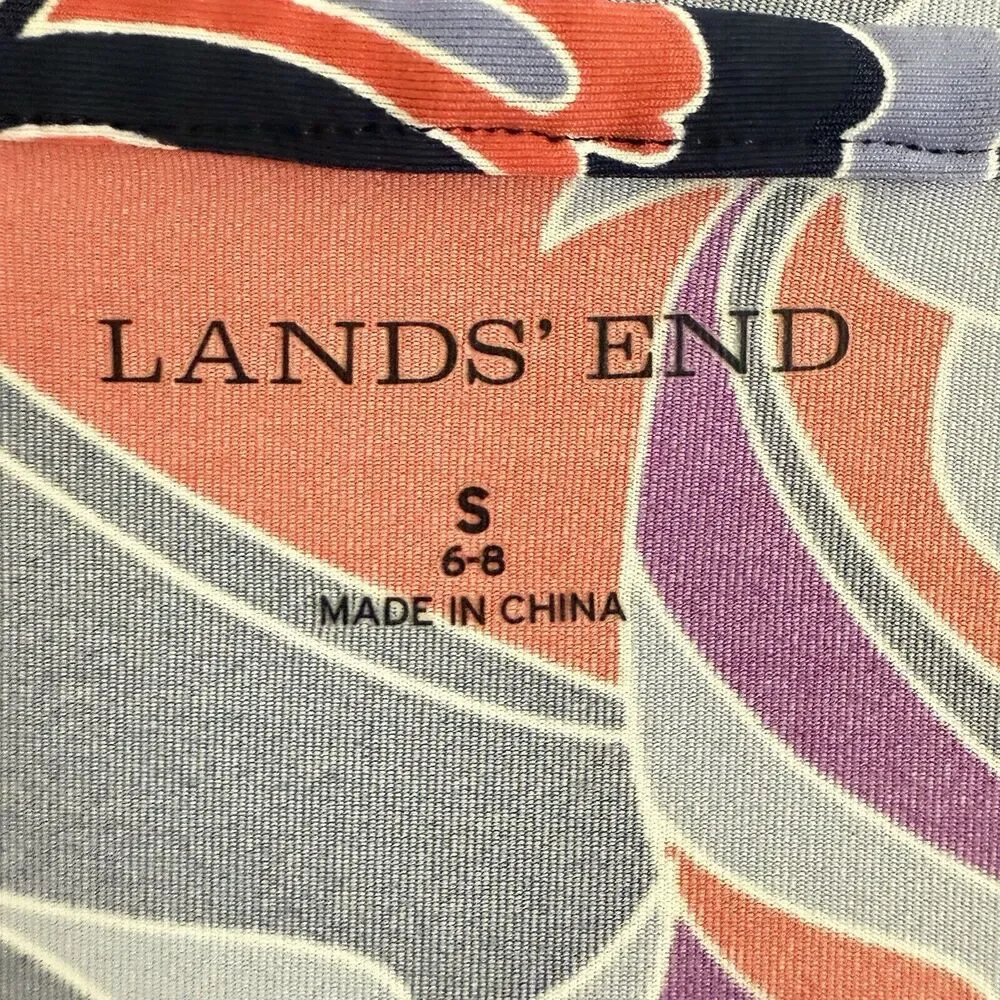 Lands End Women Hoodie Jacket Colorful Abstract Full Zip sz/ S - Picture 13 of 14